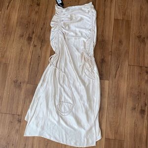 Rose gold/white gold slit skirt w tie up strings